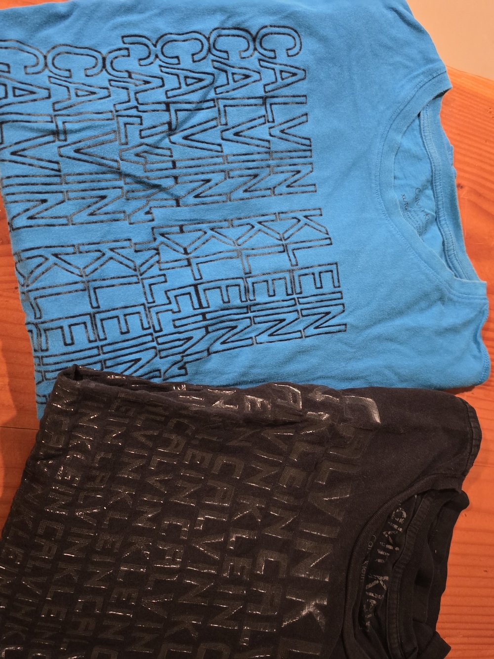 Calvin Klein Kids Blue and Black Graphic Short-Sleeve Tees Bundle Of 2